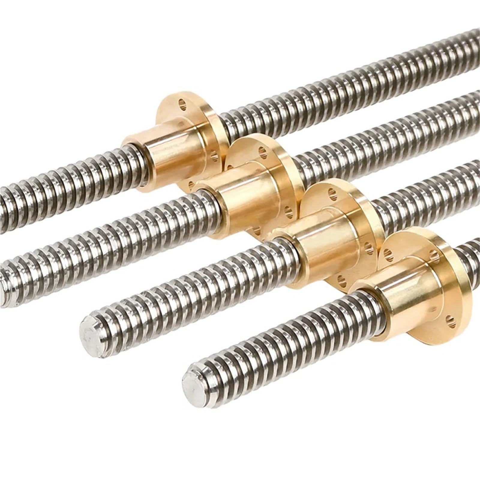 Husillo de bolas CNC de movimiento lineal Tornillo trapezoidal de acero inoxidable T14*3 + tuerca de brida, 100, 150, 200, 250, 300, 350, 400, 450, 500, 600, 800, 900, 1000 mm(100MM)