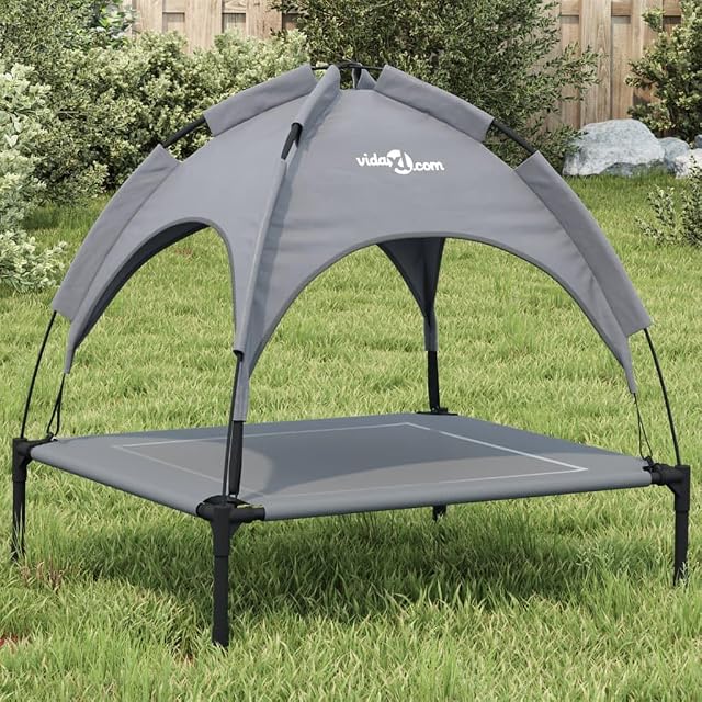 Foto 2 de 8 de vidaXL Cama para Perros con Dosel Antracita Tela Oxford y Acero