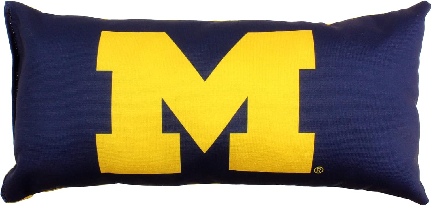 College Covers Everything Comfy Michigan Wolverines 2 Sided Bolster Small Travel Pillow Decorative Pillow 16 x 6