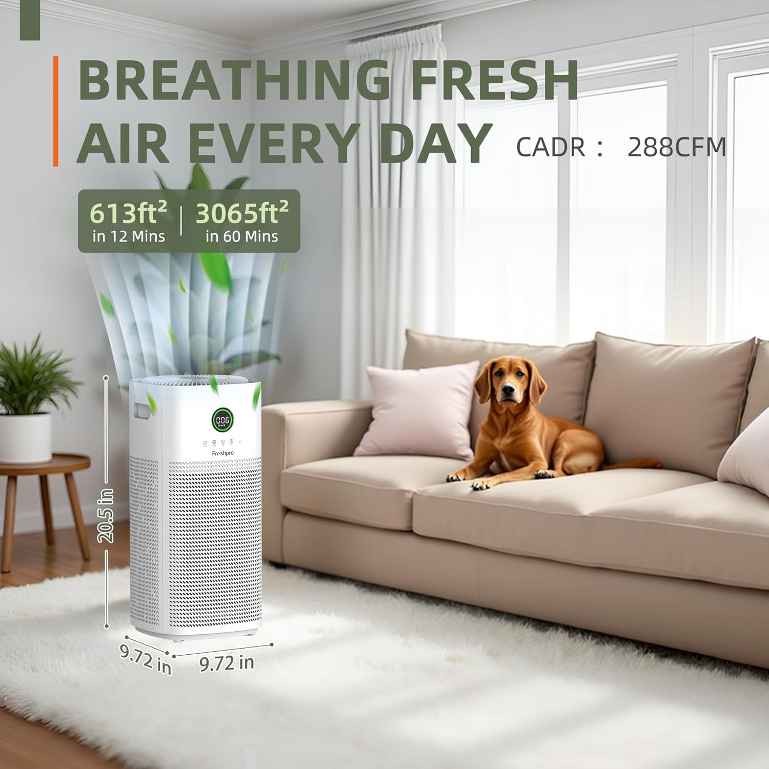 HEPA Air Purifiers for Home Large Room, Covers Up to 3065 ft², UVC Light, H13 HEPA 4-in1 Air Filter, Pet Air Purifier Remove Pets Dander, Smoke Pollutants Odor, Allergies in Bedroom, KF-P31 - Image 3