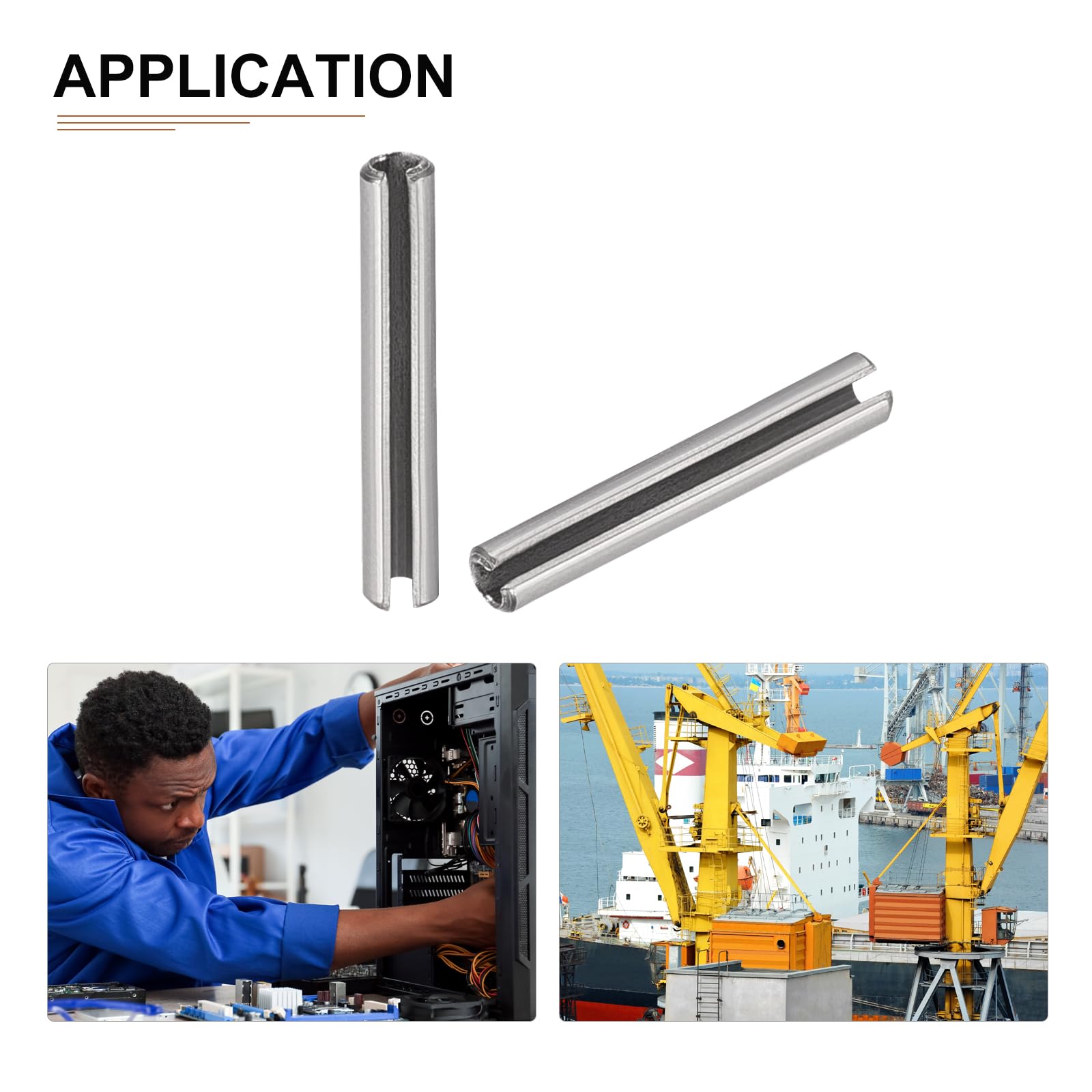 DTGN 2mmx16mm(DxL) Slotted Spring Pin, 50Pack, Good for Home Machine Fastener - Image 4