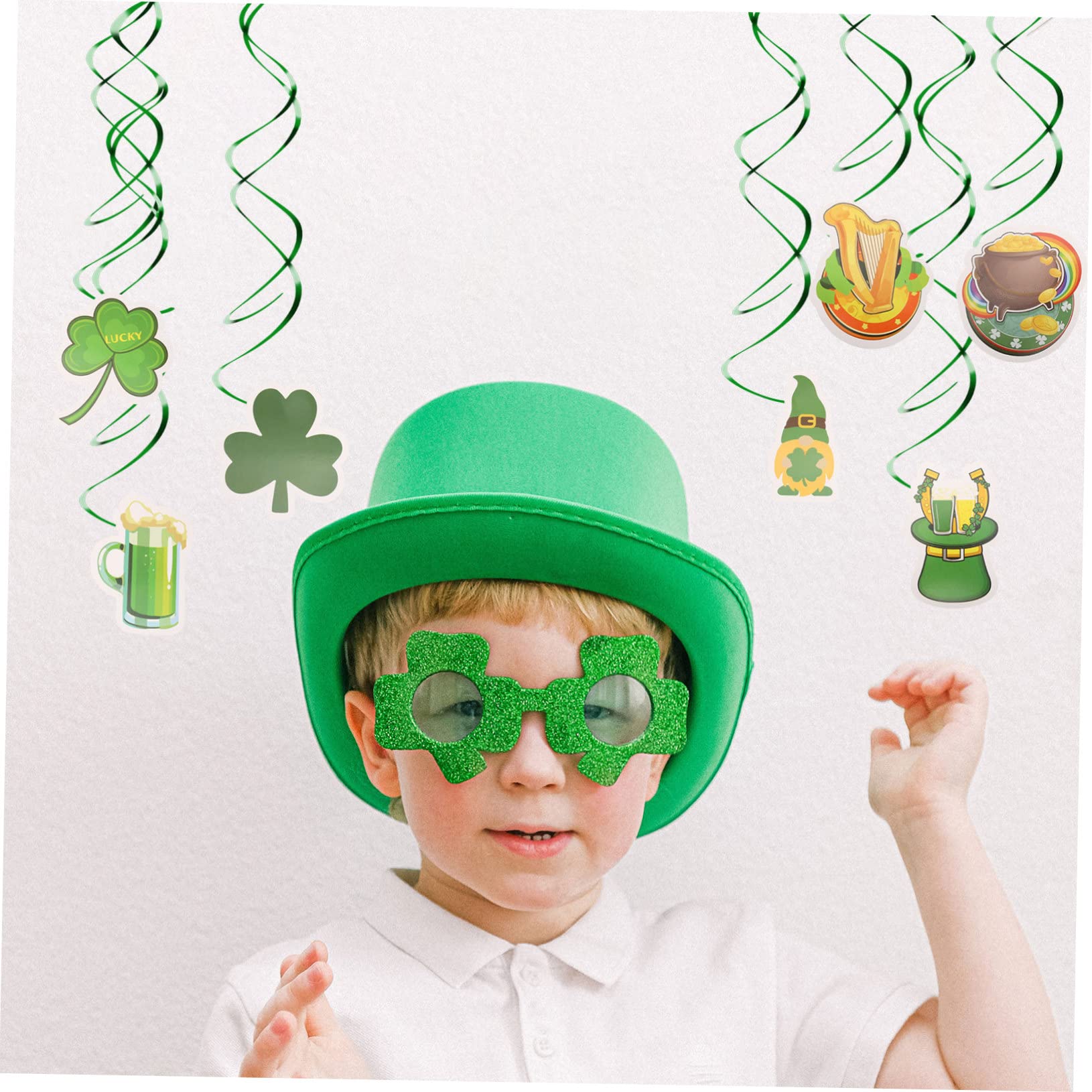 TOPBATHY 5 Set di Ghirlande di Fiori A Spirale Appesi per Decorazioni Ornamenti Verdi Decorazioni Festoni per Feste Spirali Appese per Decorazioni per Feste Decorazioni per Festival