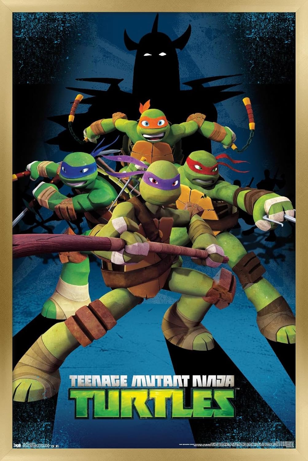 Trends International Nickelodeon Teenage Mutant Ninja Turtles - Assemble Wall Poster, 22.375" x 34", Black Framed Version