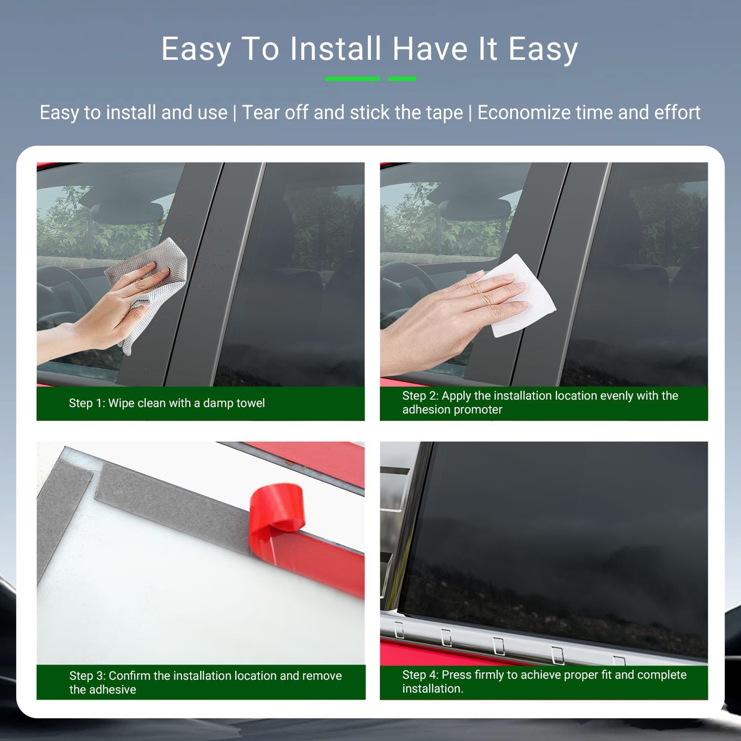 Door Pillar Window Trim Compatible with 2025-2026 Toyota 4Runner Window B Pillar Molding Window Sill Trim Door Outer Cover Replacement for 2025-2026 Toyota 4Runner Accessories (Silver)