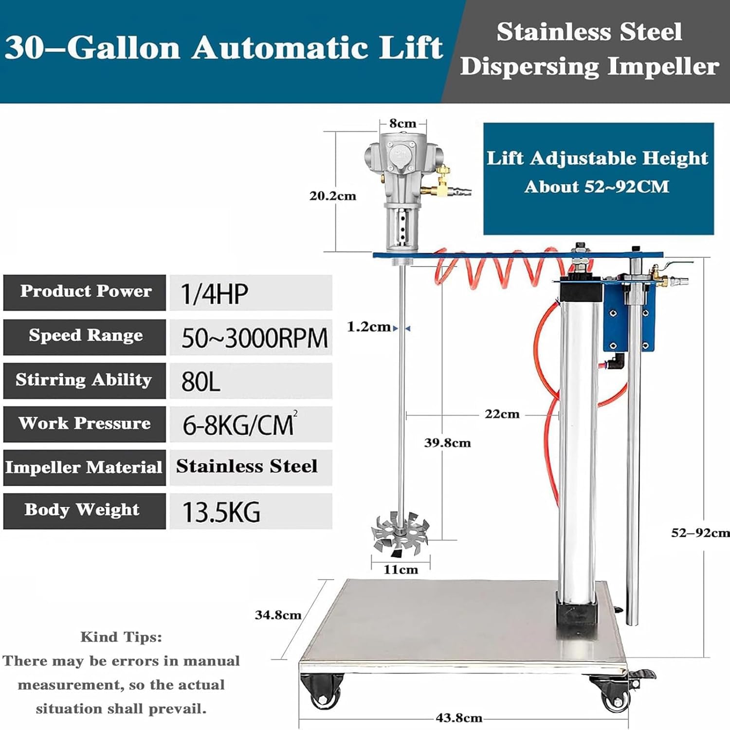 Pneumatic Paint Stirring Machine, Automatic Ink Dissolver Agitator, Commercial Bracket Mixer, Heavy-Duty Air Agitator for Efficient Mixing & Lifting