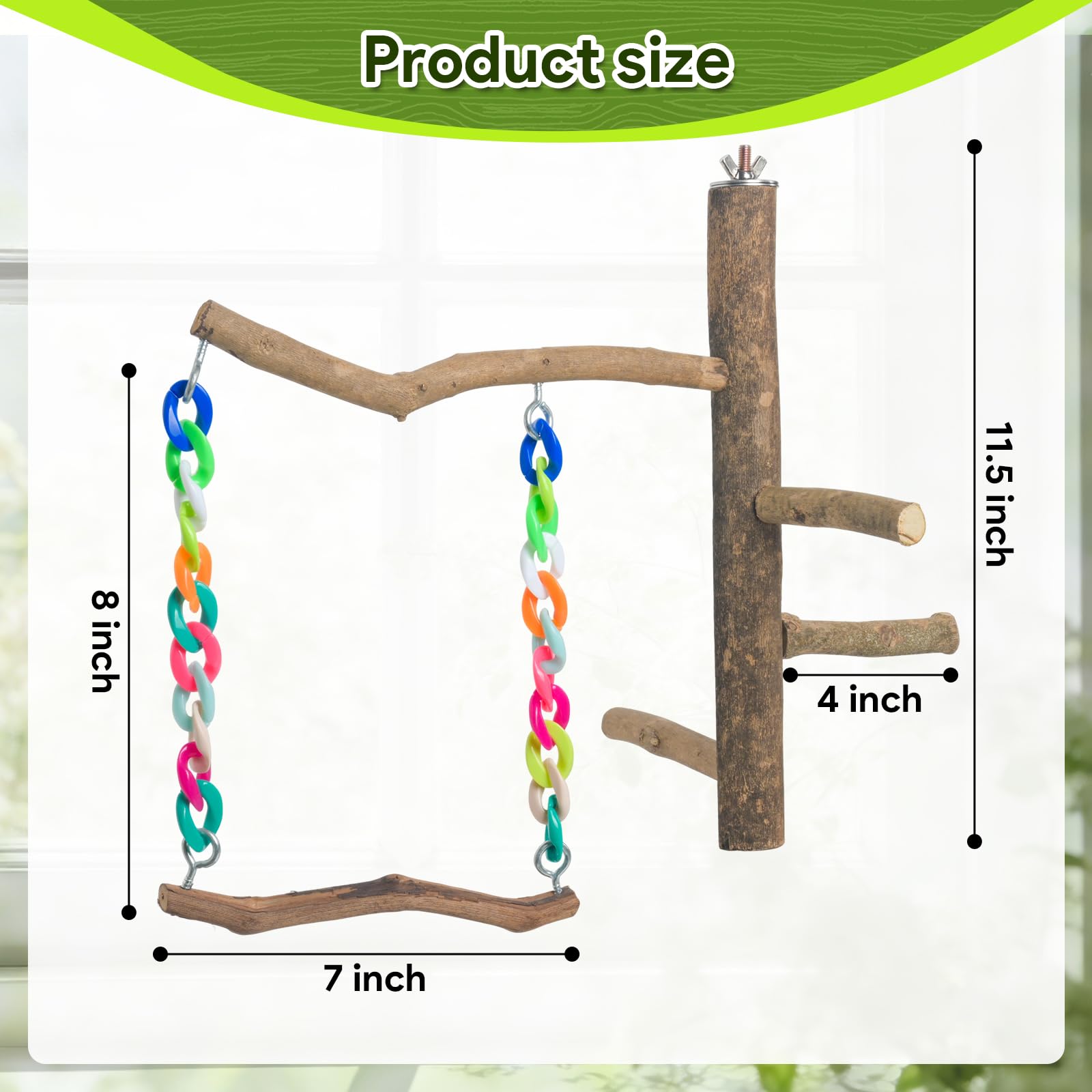 Juguetes para pájaros, juguetes de columpio para pájaros con soporte de perca, accesorios de jaula para periquitos, cacatúas y otros pájaros pequeños