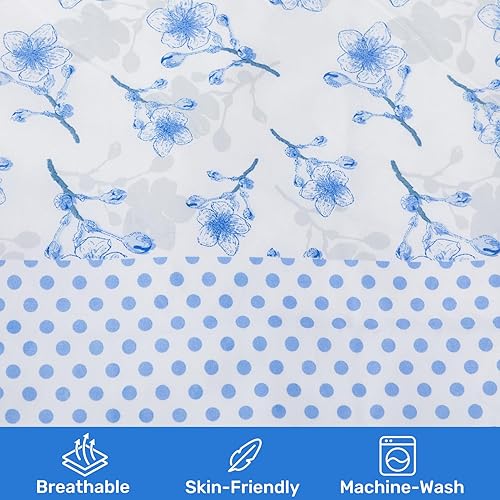 Miniatura 4 de ARTALL Juego de sábanas de 4 piezas con estampado floral, sábanas de microfibra suave para todas las estaciones, incluye 2 fundas de almohada, 1