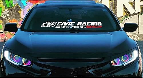 Vinilo adhesivo japonés para parabrisas Kanji Racing para Civic EK EG Car Vinyl (predeterminado)