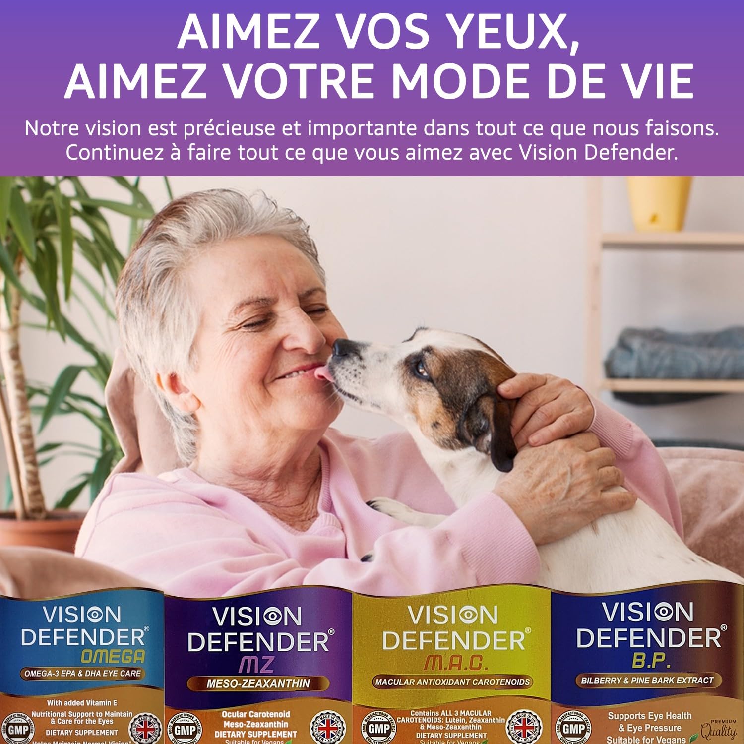 Supplément méso-zéaxanthine pour les yeux: VISION DEFENDER MZ - Protéger et améliorer la santé oculaire, méso-zéaxanthine antioxydant caroténoïde de haute résistance pour les yeux (90 gélules)