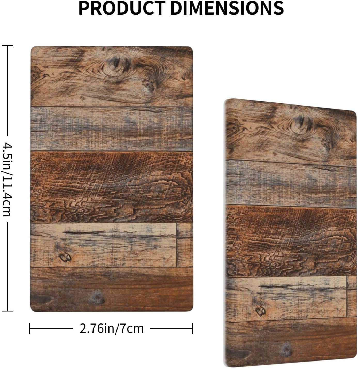 Brown Rustic Print Wood Blank Wall Plate 1 Gang No Device Wallplate Farmhouse Single Switch Plate Outlet Cover, Standard Size 4.50 x 2.76 Inch image 4