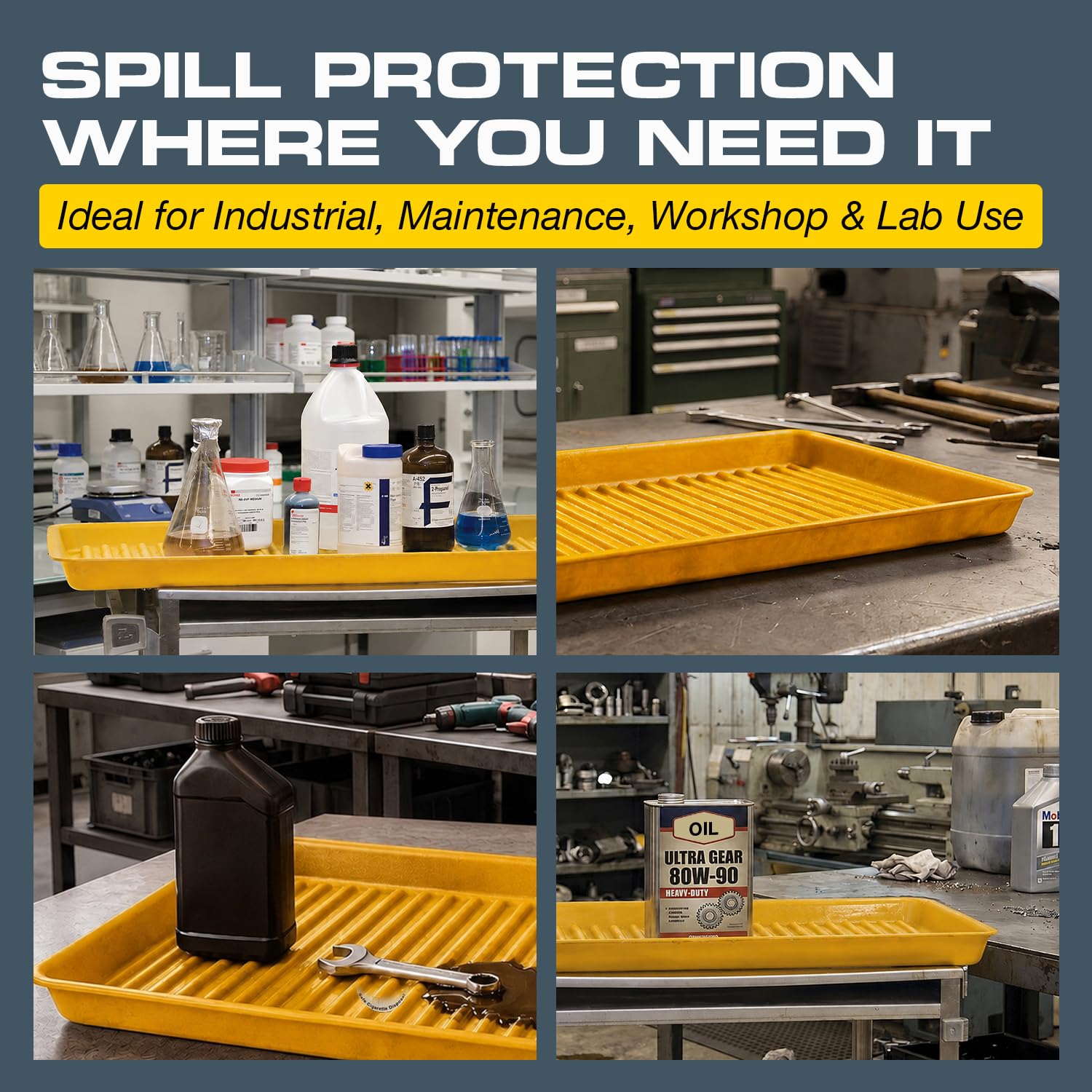 Eagle Spill Containment Utility Tray, 5 Gallon Sump, Made in USA, Yellow — Amazon image 6