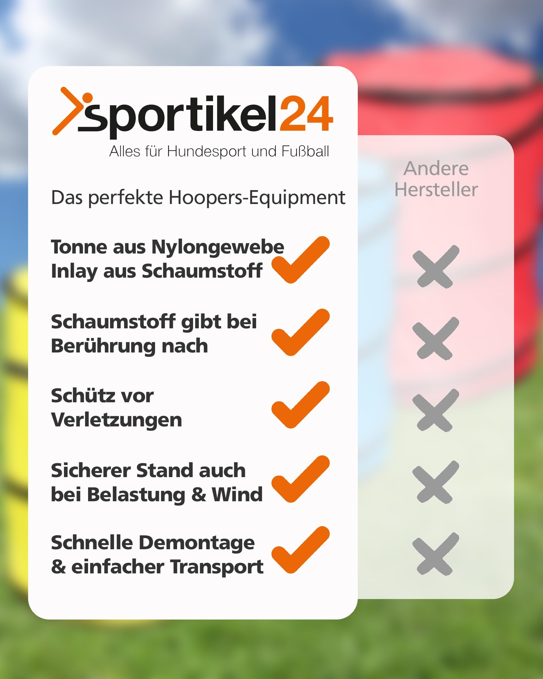 Hoopers-Tonne mit Inlay – Blau – Pop-up Nylon-Tonne mit Schaumstoffkern – standfest & VDH-konform