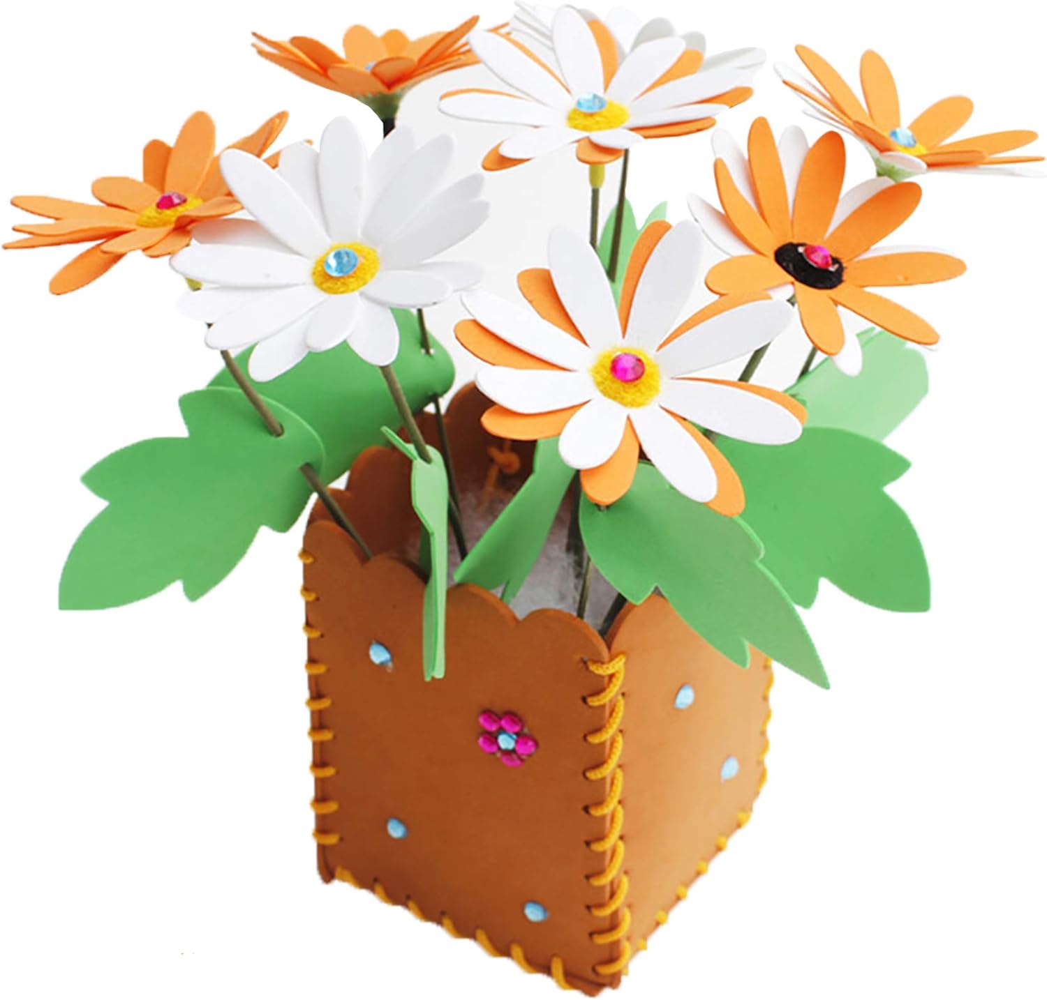 USA MJ Floral Crafting Kids Sewing Kit Flower Crafts Kid DIY Educational Craft and Fun Felt Sew Kits Complete Set for Parent and Children Home Decor Craft Party (Set of 6 Combo Pack) : Toys & Games