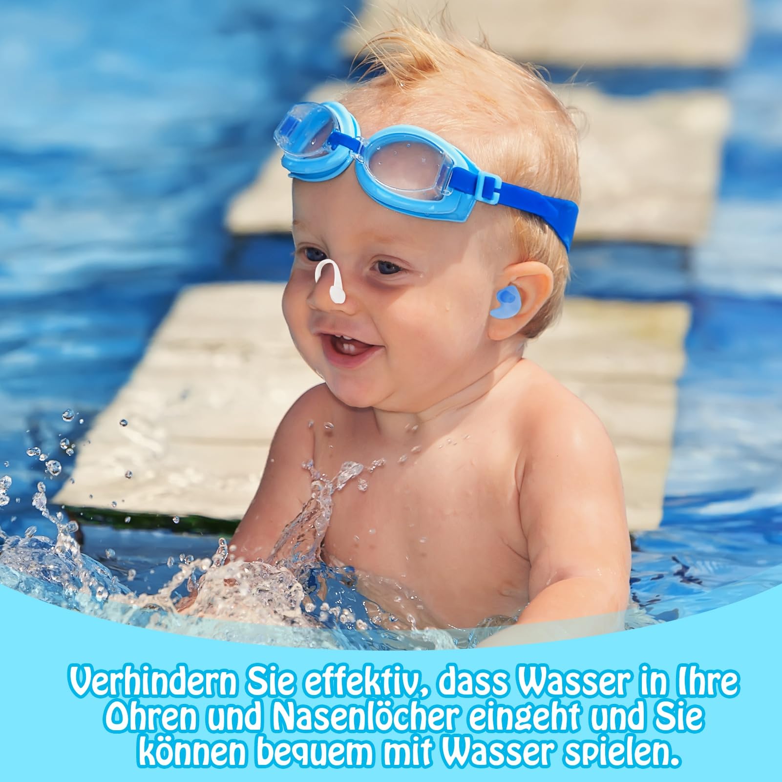 SUpoetry Ohrstöpsel Zum Schwimmen (4 Paar) – Wiederverwendbare Silikon-Stöpsel Mit Geräuschunterdrückung, Wasserdicht, In 4 Farben, Inkl. Aufbewahrungsboxen