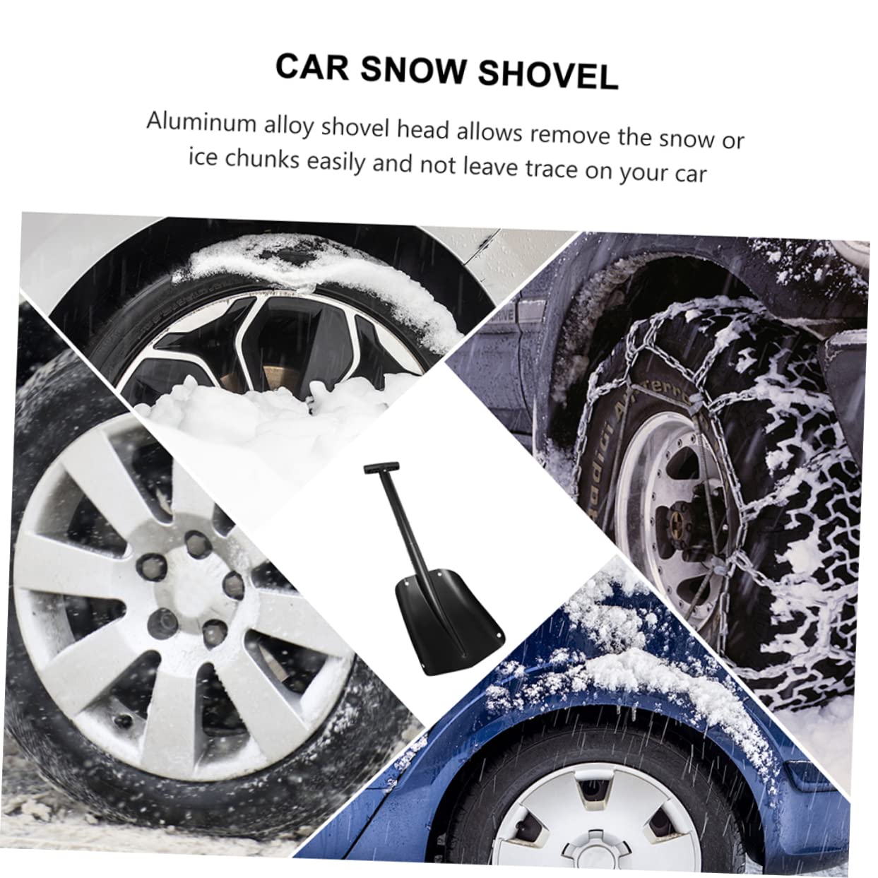 Supvox Autoschneeschaufel aus Aluminiumlegierung Abnehmbar und Ausziehbar Leichter Schneeräumer für Auto und Outdoor Camping im Winter