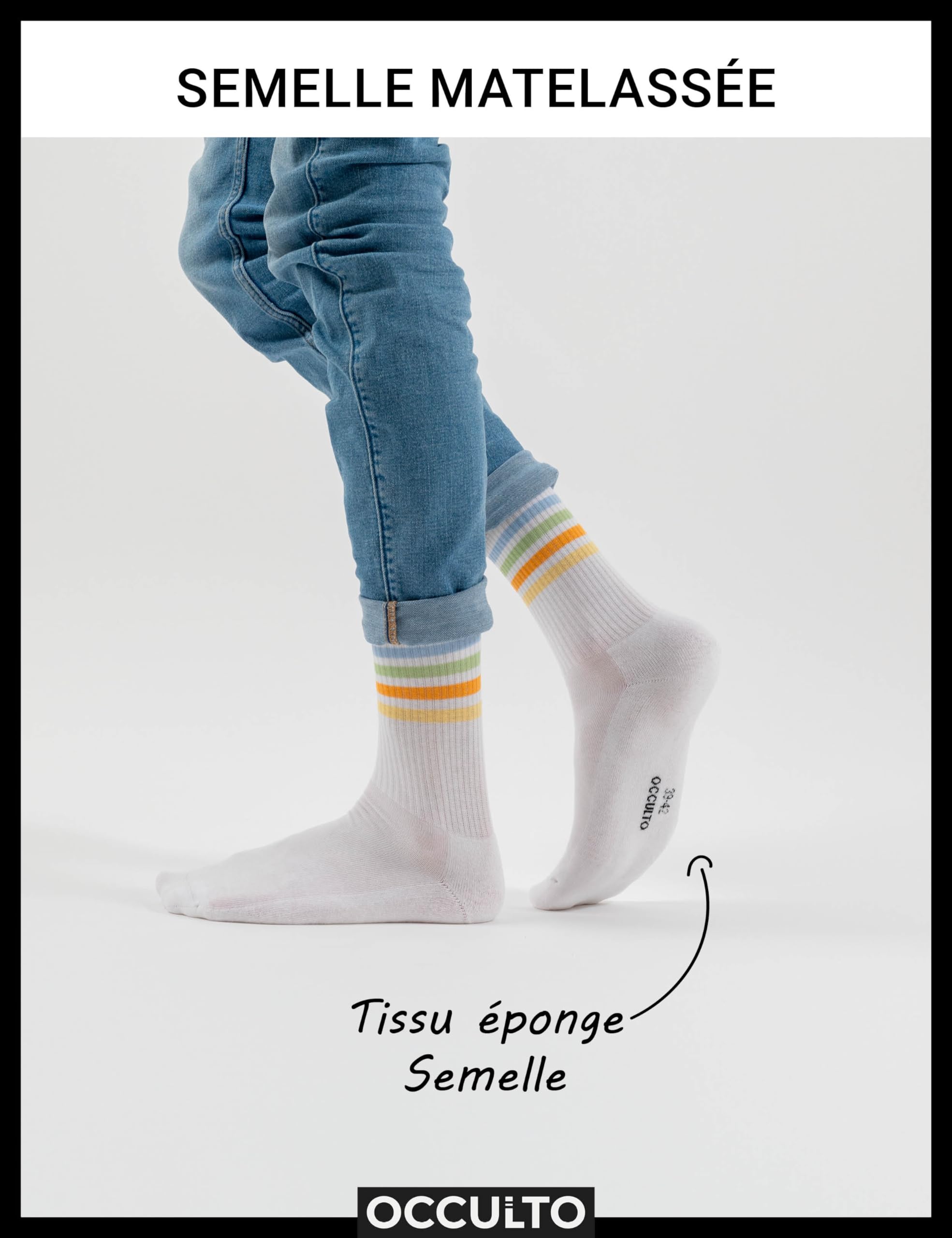 Occulto Chaussettes Sport Homme lot de 6 (modèle: Roger)