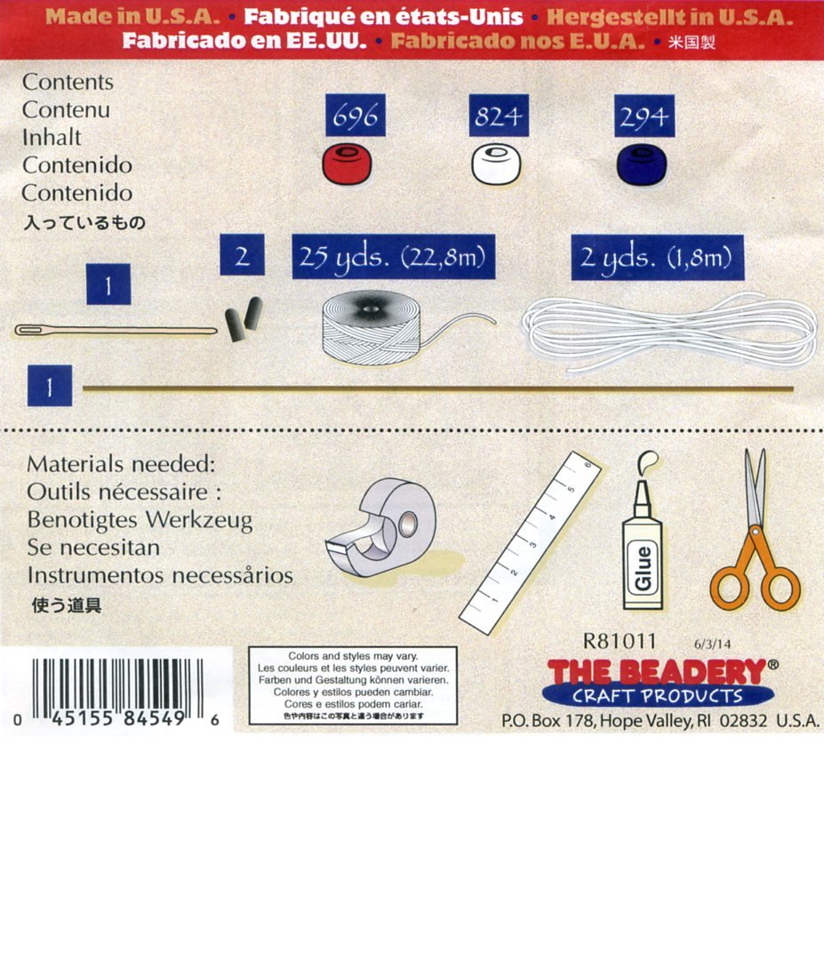 American Glory cuentas abalorios con Banner Kit la Beadery 5190