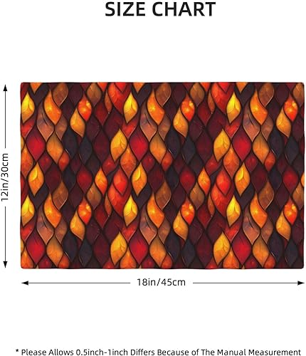 Miniatura 2 de Dining Table Placemats Set of 4-12x18 Inch Red Feather Pattern Print Faux Linen Double Heat Resistant Place Mats, Kitchen Table Mats, Wipeable