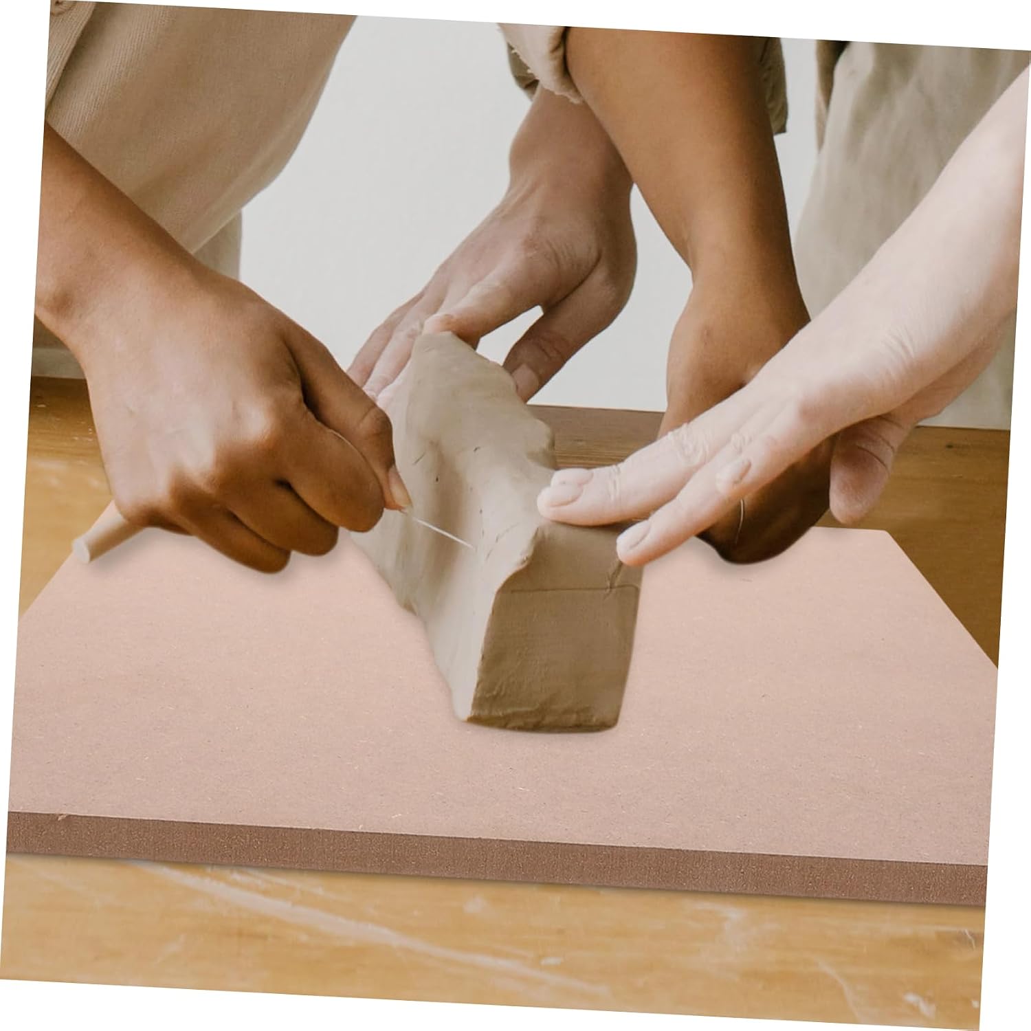 TEHAUX Ceramic Clay Tool Square Pottery Tray Sturdy Drying Board Glaze-Friendly Surface for Art Projects