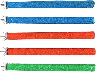Balacoo 5pcs Parrot Frosted Standing Bar Parakeet Wooden Toys Wood Toys Bird cage Branches Parrot cage Branches Cockatiel Toys Bird Claw Grinding Rods Parrot Perch Bird Perch Stand Bamboo