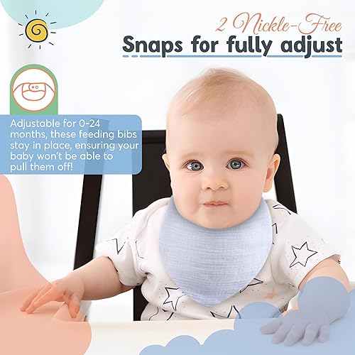 Miniatura 7 de Baberos de muselina de algodón 100% orgánico