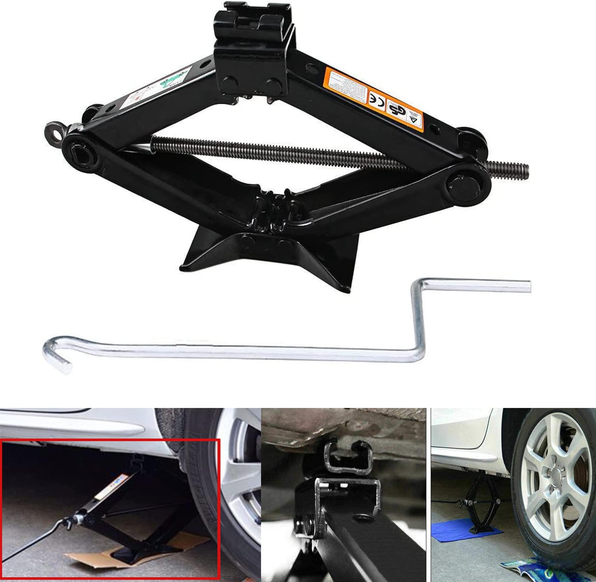 Amazon.com: Scissor Jack with Crank Handle Car Tire Repair Kit ...