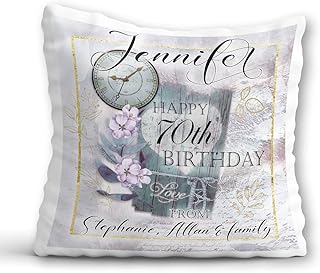 70th Birthday Gift for Women - 70th Birthday Cushion Her - Personalised 70 Years Pillow - 70th Gift Idea For Mum Grandma Nan Auntie Sister Friend