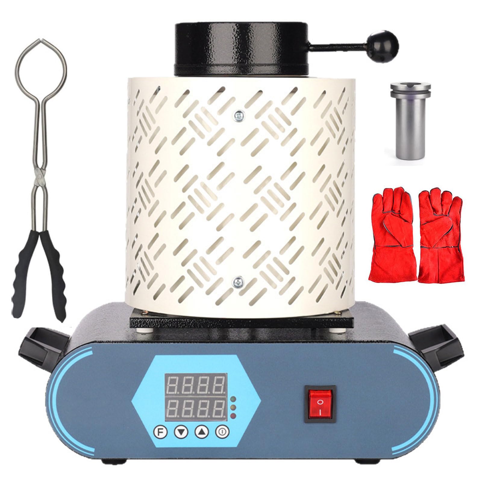 Horno de fundición eléctrico de 1150 °C con crisol de grafito de 5 kg para oro y joyería
