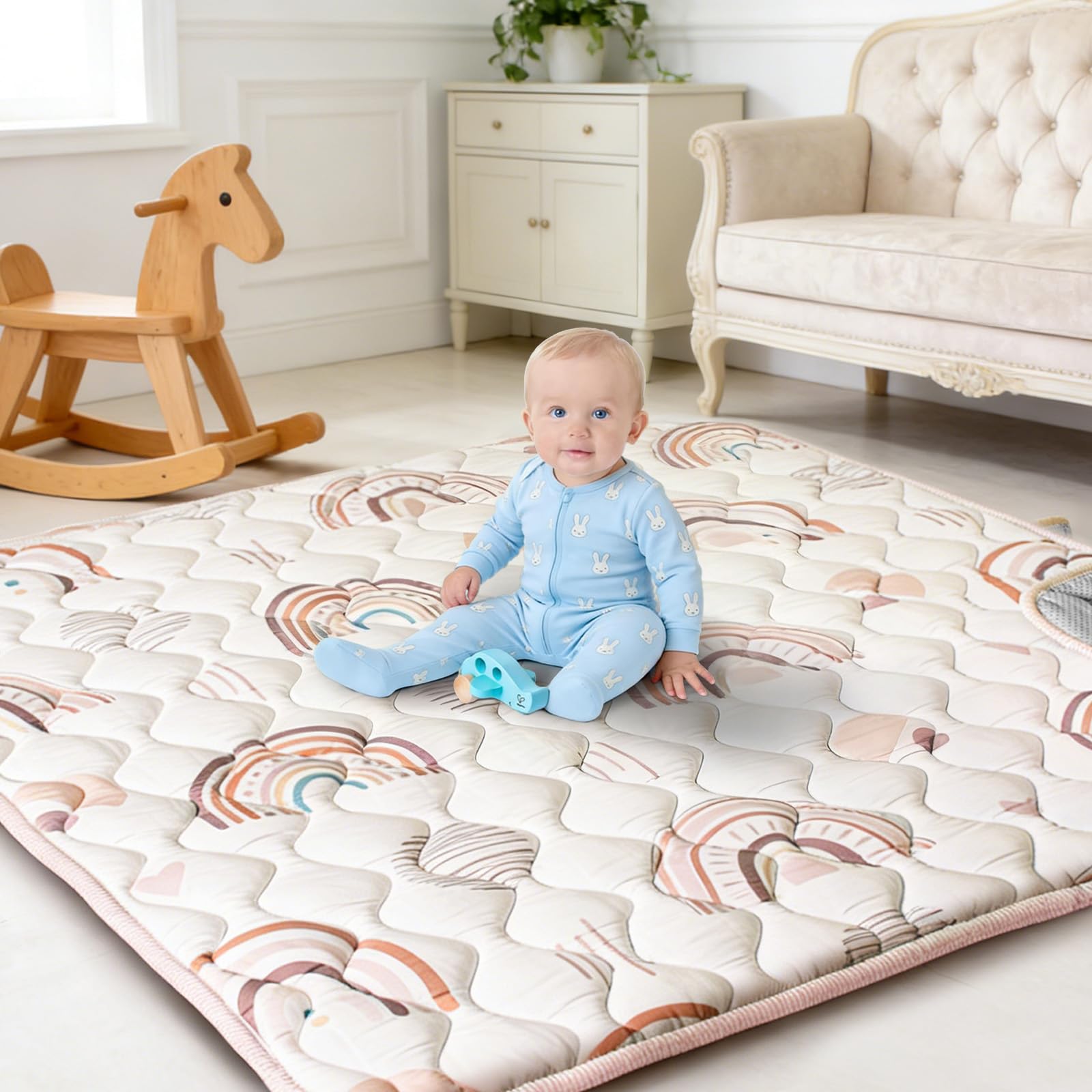 Primluna Baby Play Mat 127x127 cm, Ultra Soft Playmat with Non-Slip Backing, Machine Washable