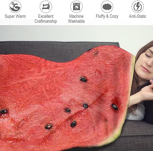 Miniatura 4 de Manta envolvente de sandía, suave forro polar de microfibra de primera calidad, regalos novedosos para adultos, niños y adolescentes, 60 pulgadas
