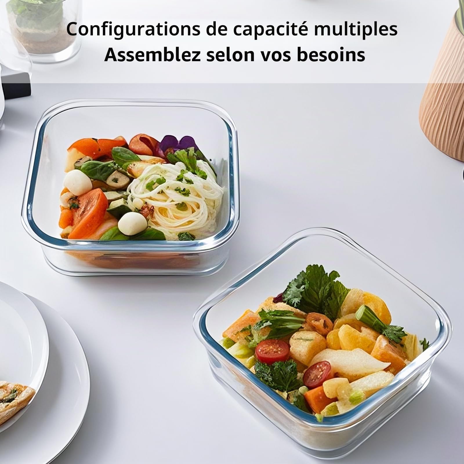 Boite Alimentaire Verre - Boites Alimentaires Hermétiques - Boite Conservation Alimentaire - Lunch Box Verre