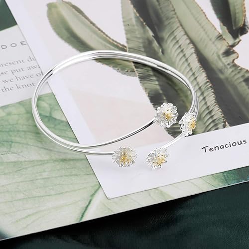 Miniatura 2 de FAADBUK Joyería personalizada de margarita seca, aretes de flores de margarita secas, pulsera y collar de flores de margarita, regalo para los