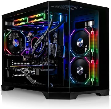 ADMI Gaming PC AMD Ryzen 7 5700X - AIO Liquid Cooler - RTX 5060 8GB GDDR7 - DDR4 32GB - NVME 1TB - Mars ARGB Panoramic Case Black - WiFi - Windows 11