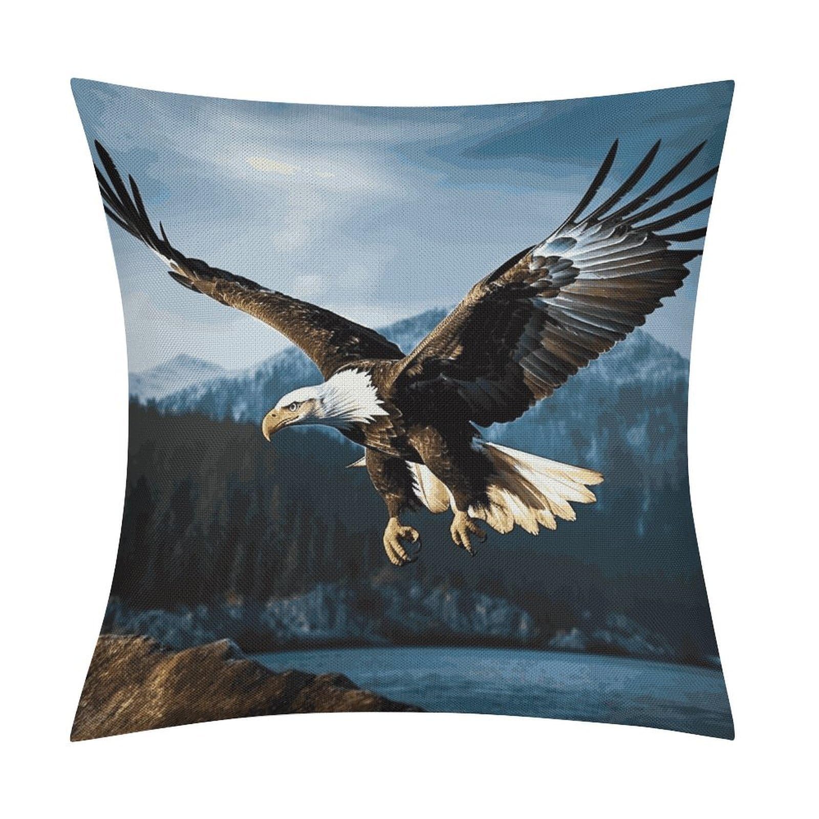 Fodpand Style Eagle At Hunting Pillow Covers 18X18 Inch, Pillow Cases Boho Farmhouse, Throw Pillow Covers For Couch Sofa Bed Spring Home Decor