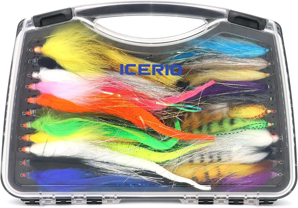 26/22/20PCS Fly Fishing Flies Set, Muskie Bass Pike Streamer Lures, Saltwater Freshwater Trolling Baits, Assorted Colors