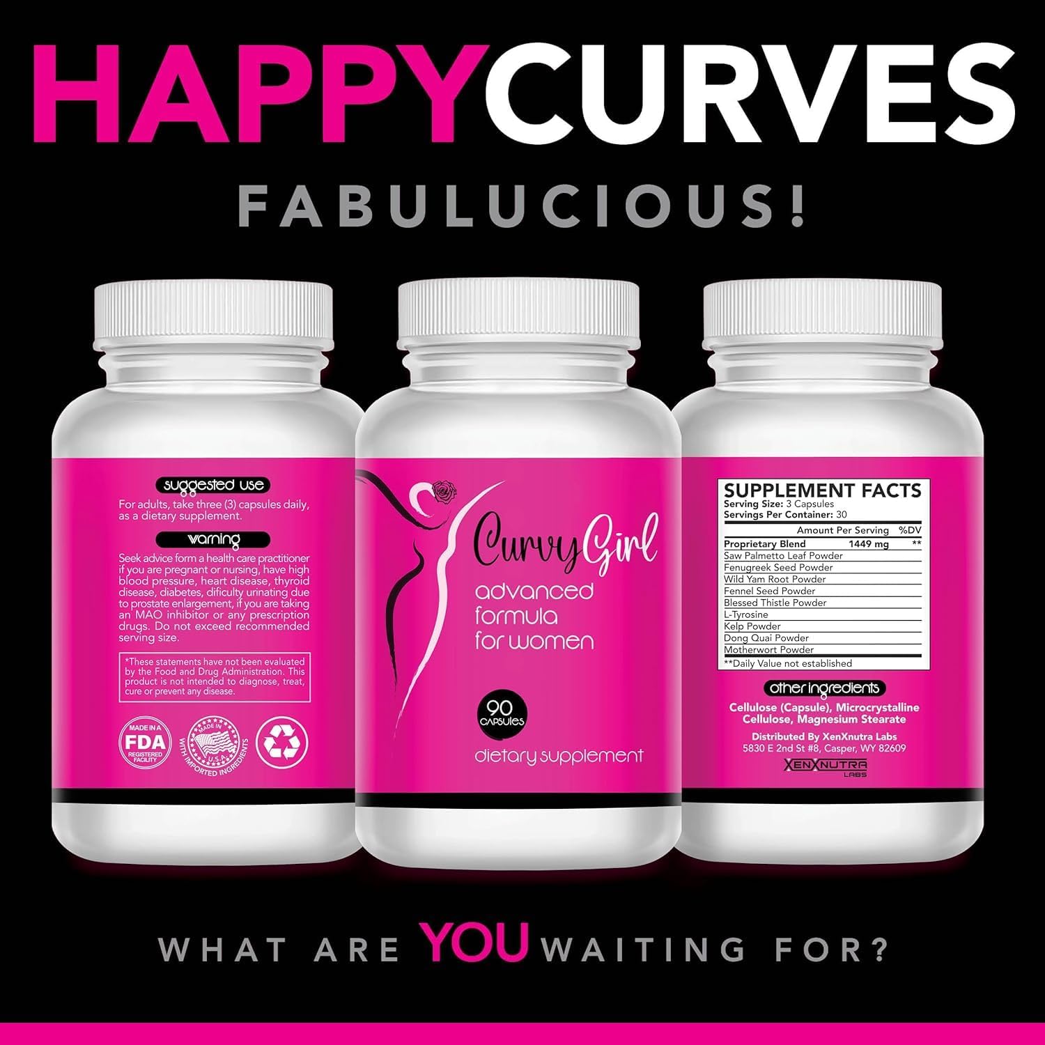 Curvy Girl- Female Weight Gain pills- Top and Bottom enhancement for women- get your Curves fast- Fill out your Jeans and Swimsuit naturally- 90 Caps - Image 4