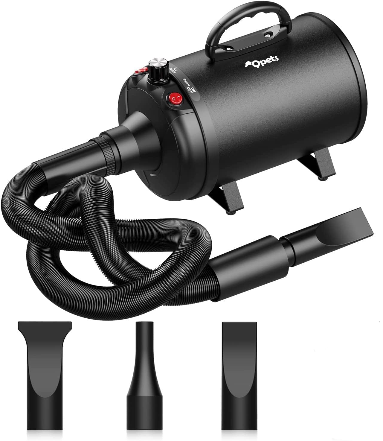 Qpets® Pet Hair Dryer, 5.2HP/3800W High Velocity Pet Blow Dryer with Heater for Grooming, Speed Temperature Adjustable Dog Blower Grooming Dryer with 3 Nozzles for Dogs and Cats-image-46
