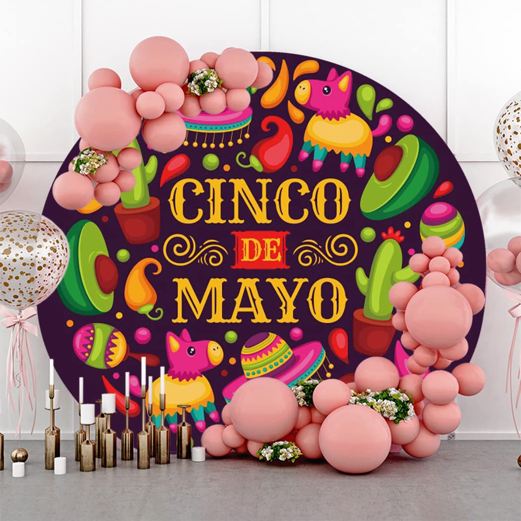 CSFOTO Fotohintergrund 2,1 X 1,5 M – Happy Cinco De Mayo, Mexikanisches Thema Mit Kakteen & Fiesta-Motiven