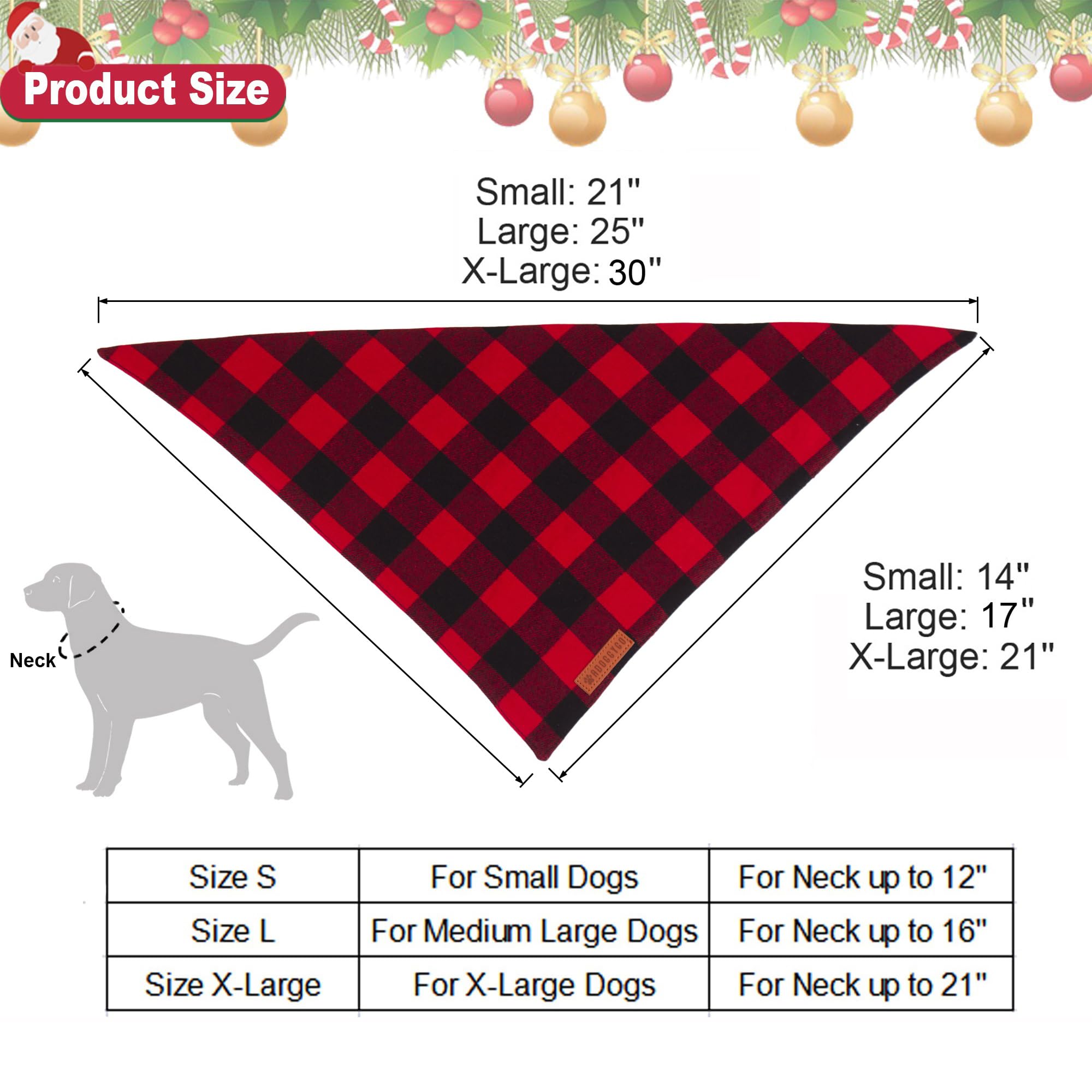 Adoggygo Paquete de 4 pañuelos de Navidad clásicos a cuadros para mascotas, varios tamaños ofrecidos, bandana a cuadros azul, blanco, verde, rojo a cuadros para perros pequeños (pequeño)