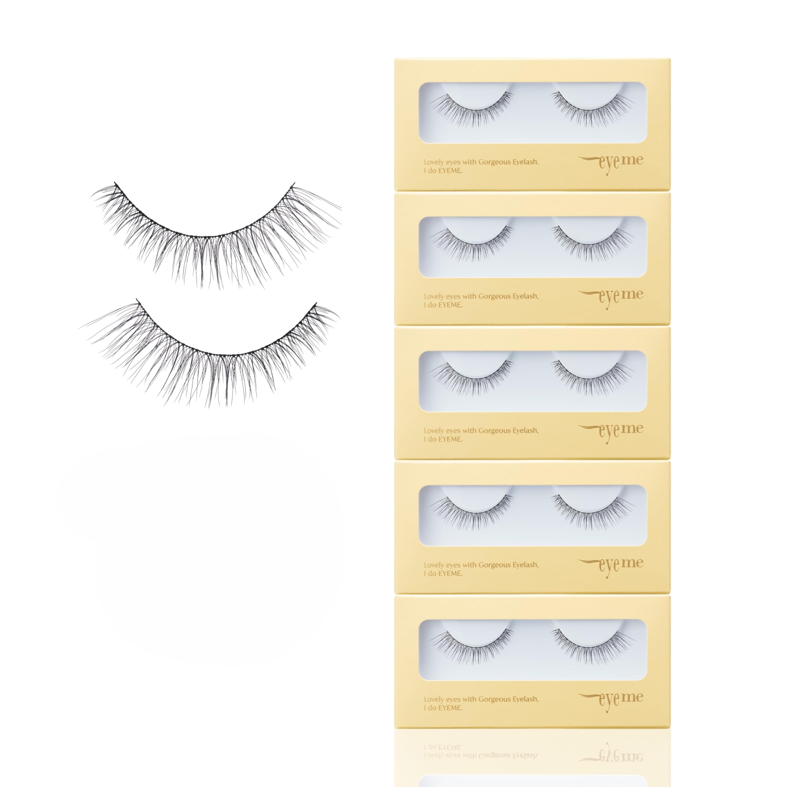 EYEME Eyelash NO.31 – 5 Pack Set, Flared & Voluminous False Eyelashes, Wispy Cat Eye Lashes for an Open-Eye Effect, Lightweight & Soft for All-Day