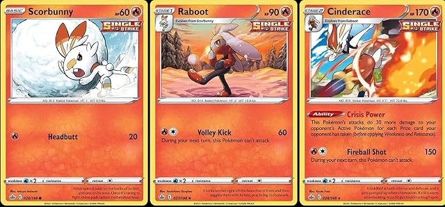 Cinderace 028 198 - Chilling Reign - Pokemon Evolution 3 Card Lot - Rare - Stage 2 Single