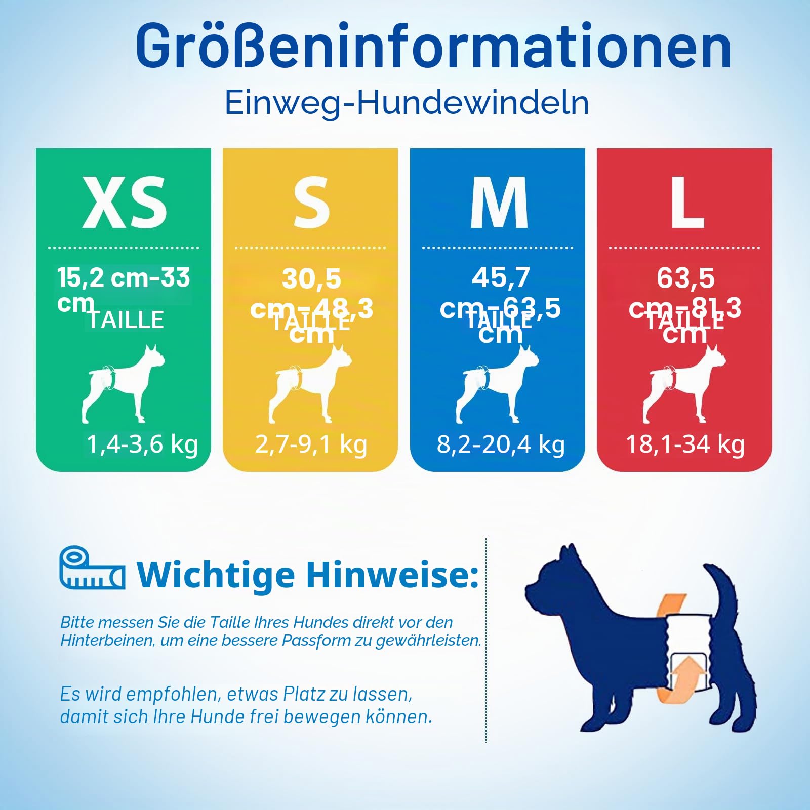 Pet Soft Hundewindeln für Rüden, Einweg-Windeln für Rüden, Super Saugfähig Rüdenwindeln mit Auslaufsicher (S 48stück)