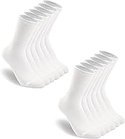 HAVEATREE Women's Crew Socks 3-6 Pack - Lightweight Cotton Blend, No-Slip, Breathable Calf Socks Size 6-11