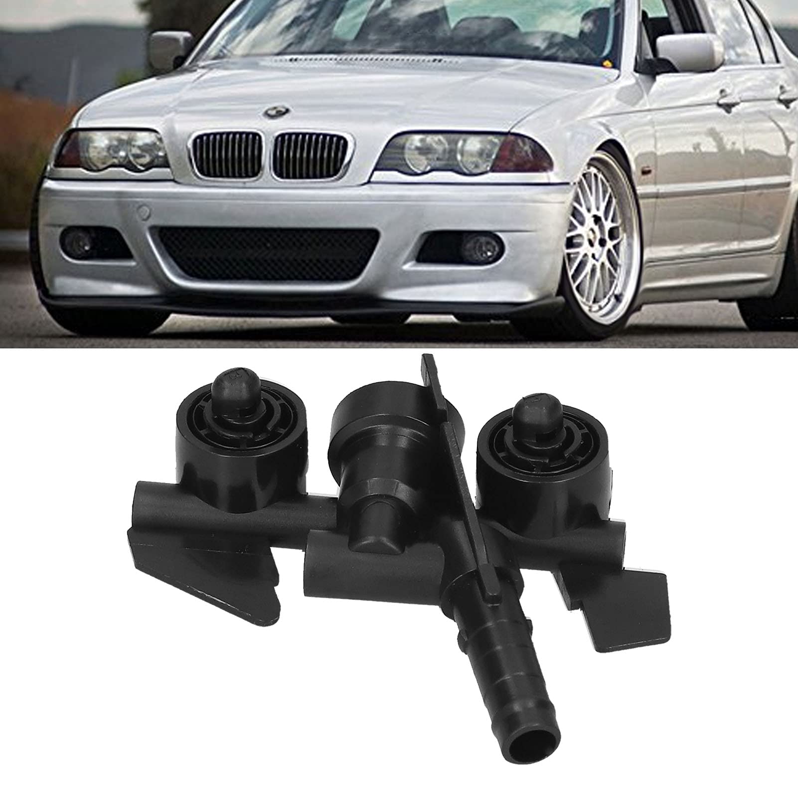 Inyector Lavafaros Derecho 61674290868 Compatible con SERIE 3 E46 320I 323CI 323I 325I Repuesto Directo de Alta Resistencia y Fácil Instalación para de Limpieza de Faros