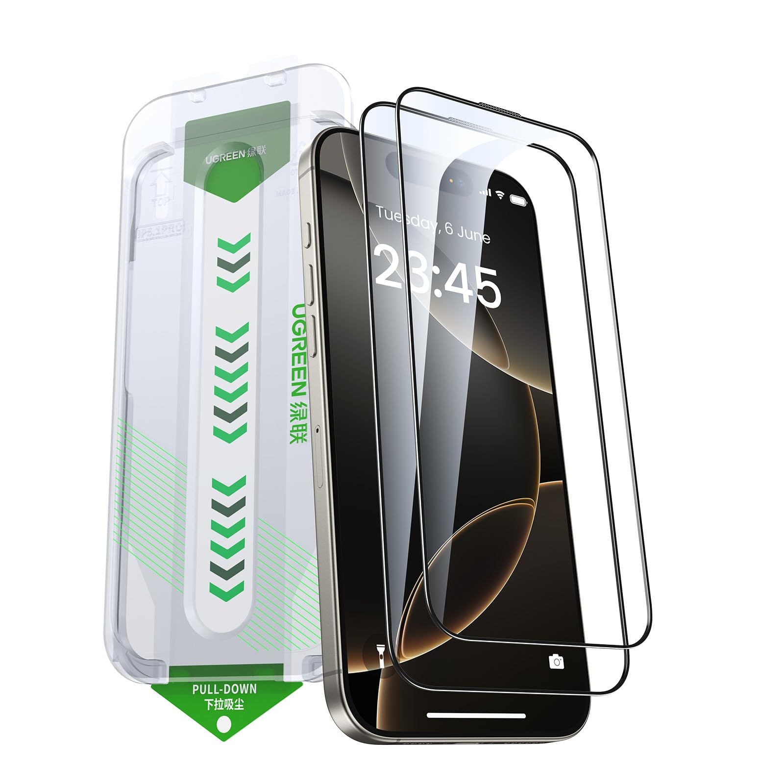 for iPhone 17/16 Pro Screen Protector 6.3'' Innovative Auto Installation 9H+ Unbreakable Protection 1:1 Full Coverage Tempered Glass Screen Protector, Case Friendly, HD Clear 2 Pack