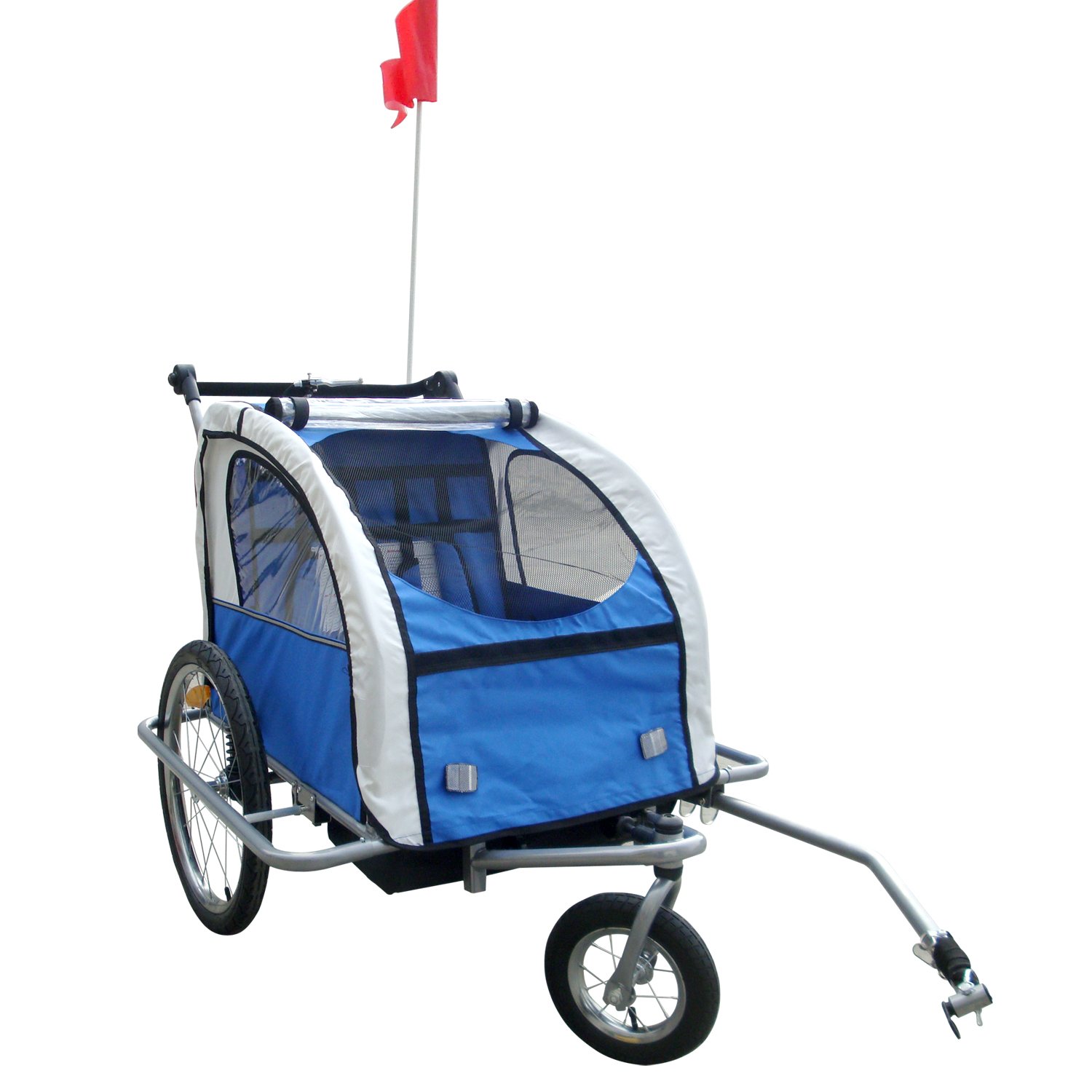 Tenive 2 in 1 Double Child Bike Bicycle Trailer 4 Color Choice, Blue