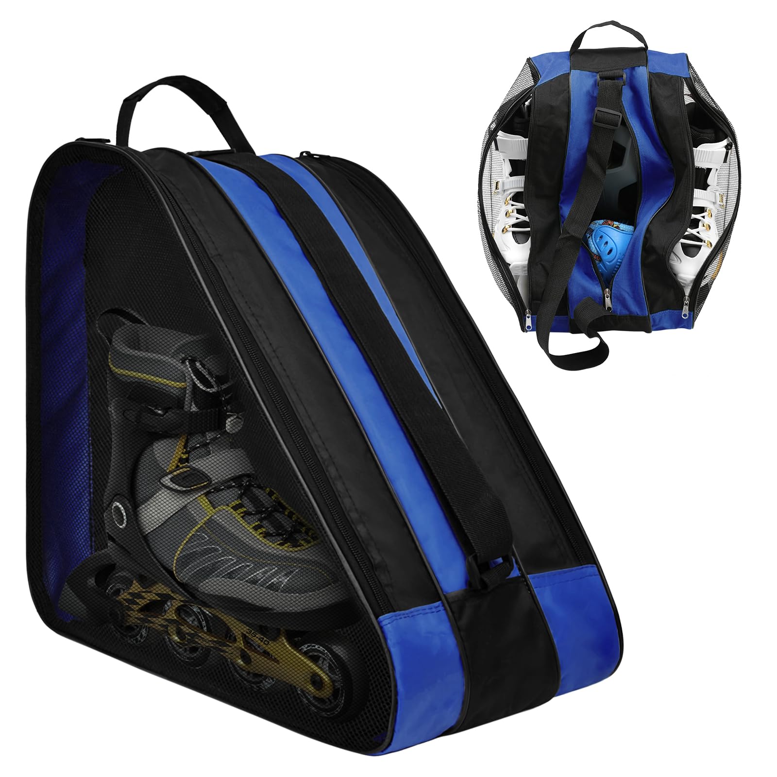 Roller Skate Bag,Great for Roller Skates, Ice Skates, Rollerblade, Figure Skates, Ice Hockey Skate - Skate Bag for Kids and Adults (Blue)