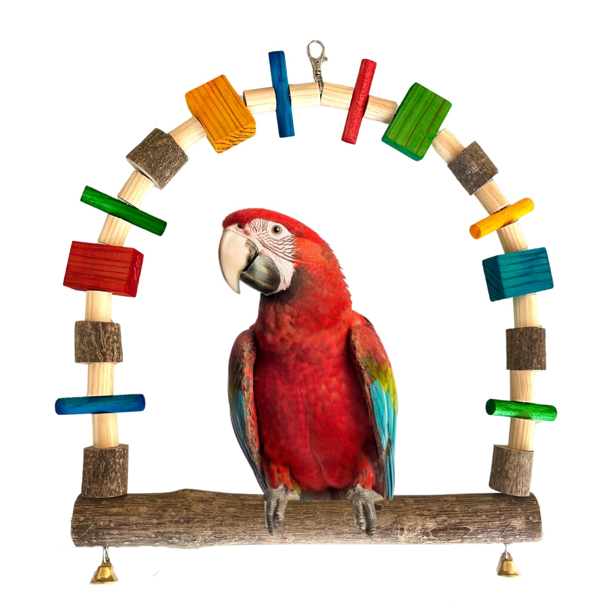 Juguetes Masticables De Madera Natural Para Loros - Con Gancho De Metal, Coloridos - Ideal Para Cacatúas, Guacamayos Y Gris Africano