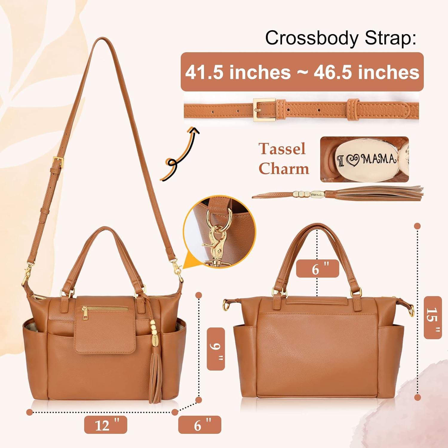 Omanmoli Small Diaper Bag Mini Diaper Bag Tote Leather Crossbody Diaper Bag Clutch & Diaper Bag Organizing Pouches,Leather Diaper Bag Organizer