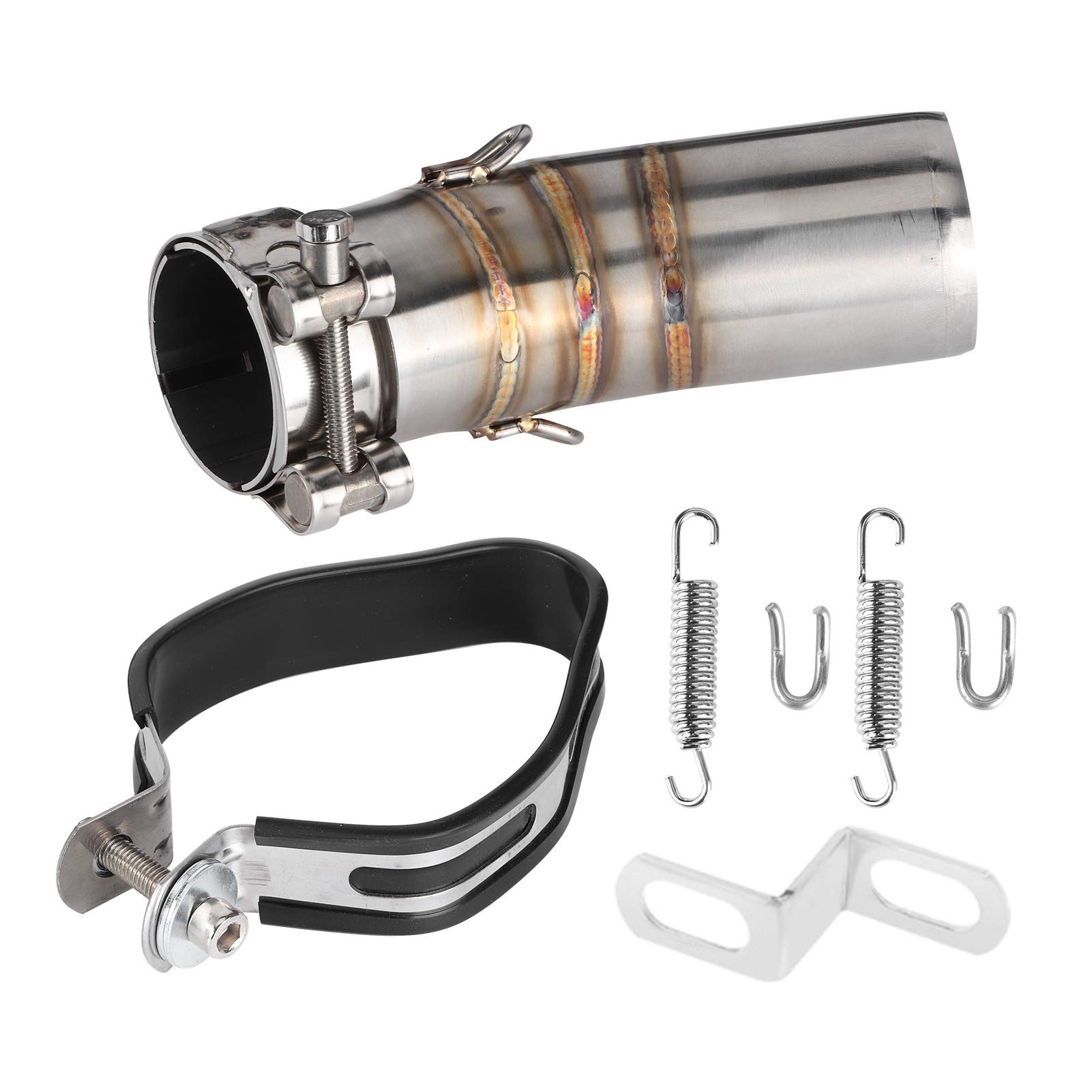 Silenciador de escape - de escape Mid-Pipe + Silenciador deslizante estilo fibra de carbono con DB Killer de escape de motocicleta Silenciador de salida Mid-Pipe Fit para Ninja 400 Z40